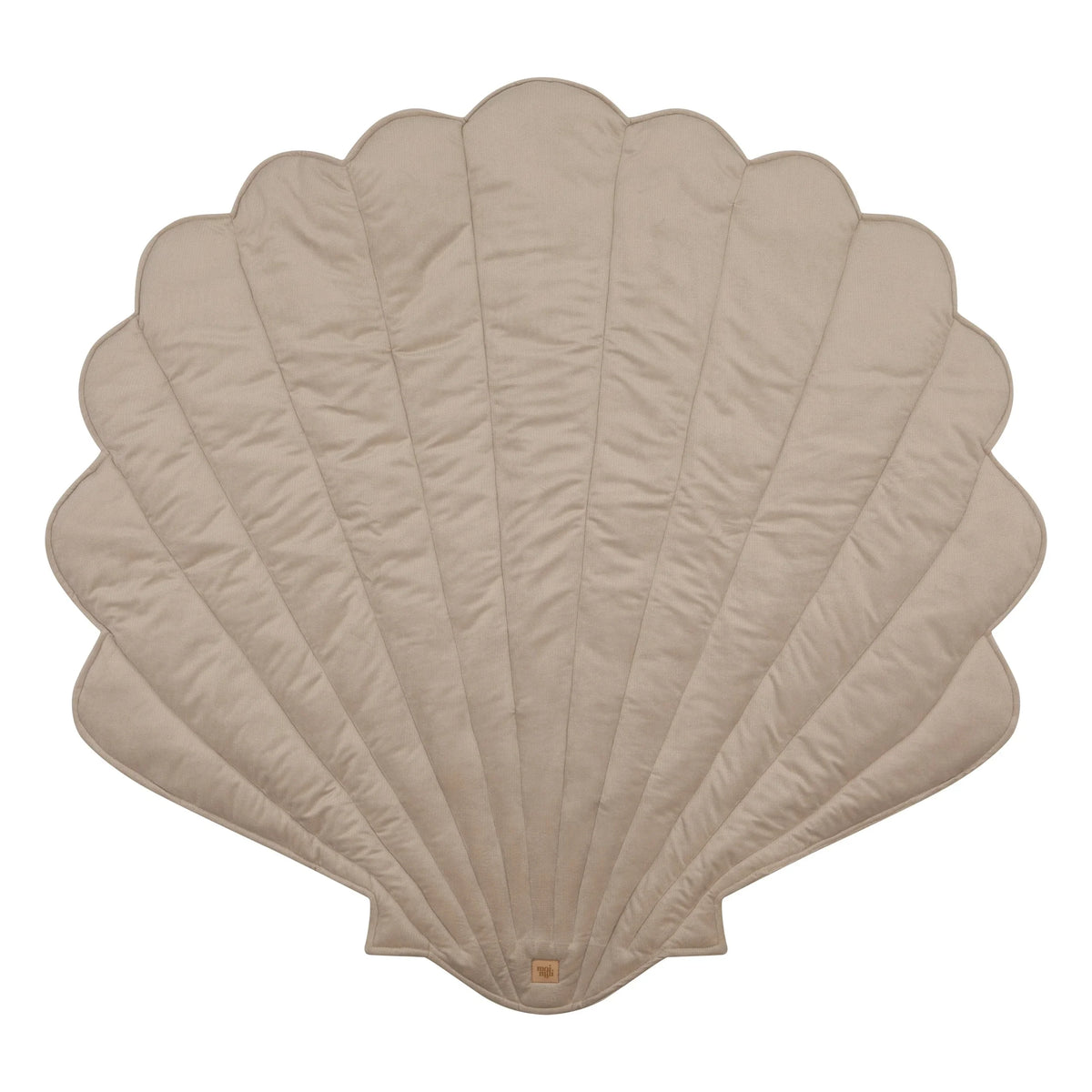 Alfombra de juego de terciopelo y algodón orgánico, diseño concha - Beige