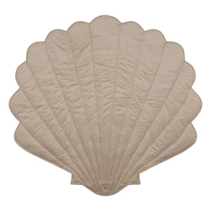 Alfombra de juego de terciopelo y algodón orgánico, diseño concha - Beige