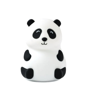 Veilleuse pour bébé en forme de panda en silicone blanc et noir, design minimaliste