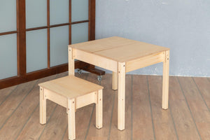 Natural FAMILY Smart Storage Table and Chair Set in birch plywood