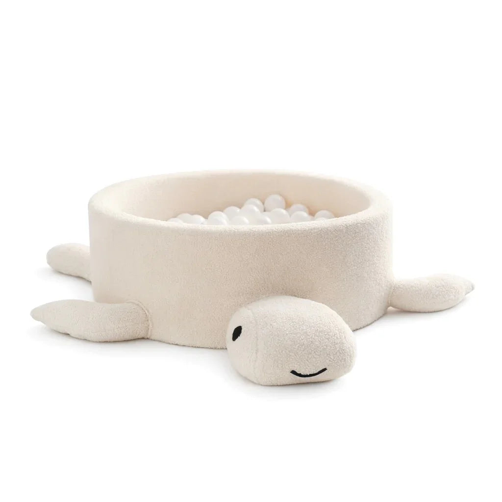 Piscina di Palline in Gommapiuma senza palline - Tartaruga Bouclé Crema Beige