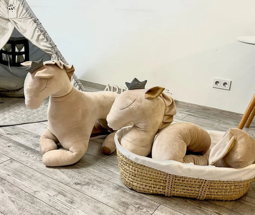 Großes Kuscheltier Pegasus (flügellos) – Cremefarben