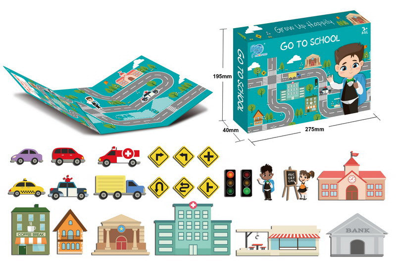 go to school magnetic puzzle set with board and accessories