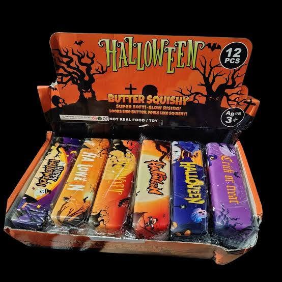 Halloween squishy toy display box with assorted soft foam designs