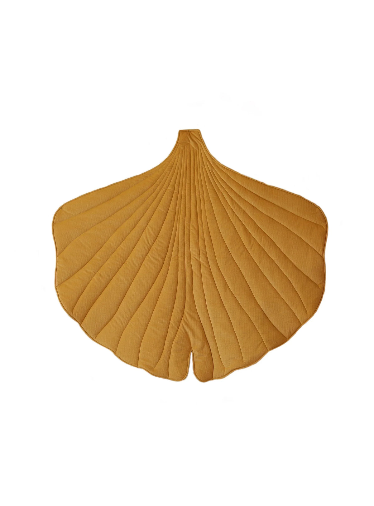 Front product view of golden honey Moi Mili Ginkgo Leaf Mat on a white background