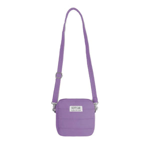 Borsa fotografica Hoppstar viola con tracolla regolabile e patch logo frontale