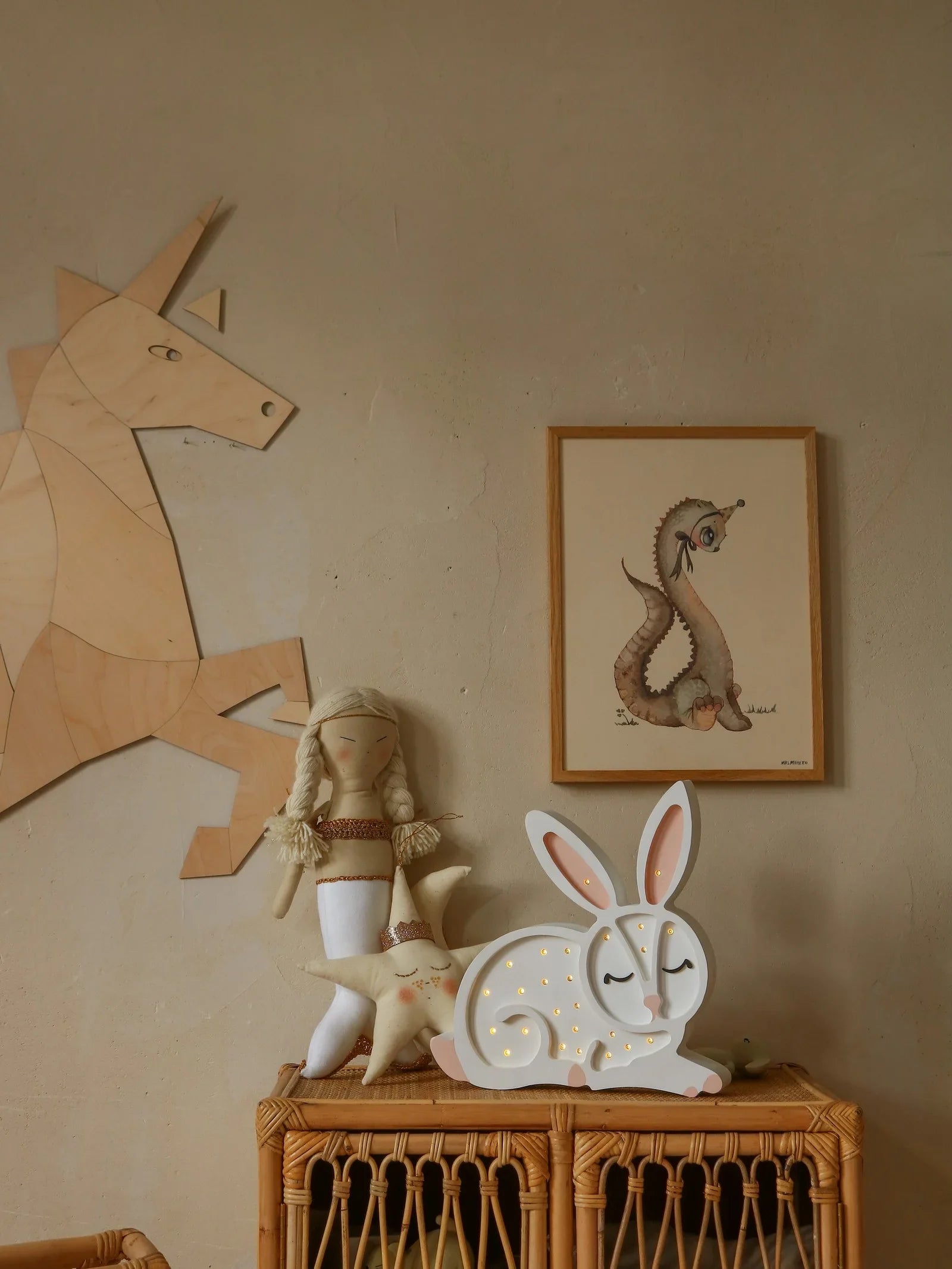 Decorazione da parete in legno - Cavallo/Unicorno