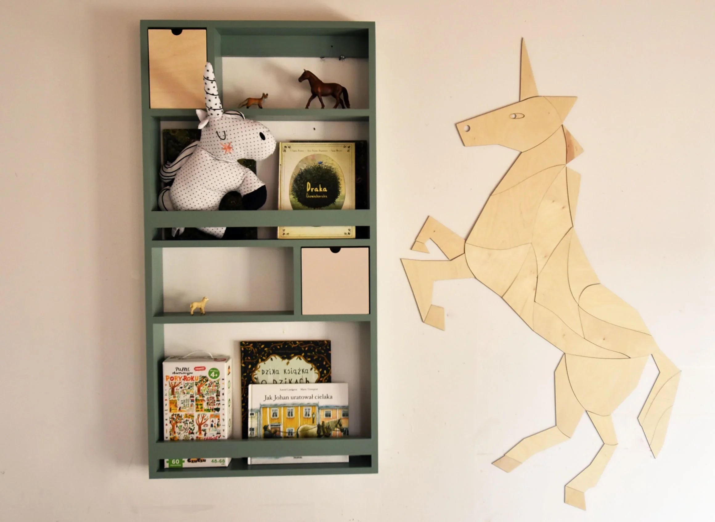 Decorazione da parete in legno - Cavallo/Unicorno