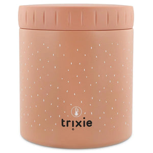 Pot isotherme Trixie 500 ml en pêche mat avec motif pois blancs et couvercle à vis