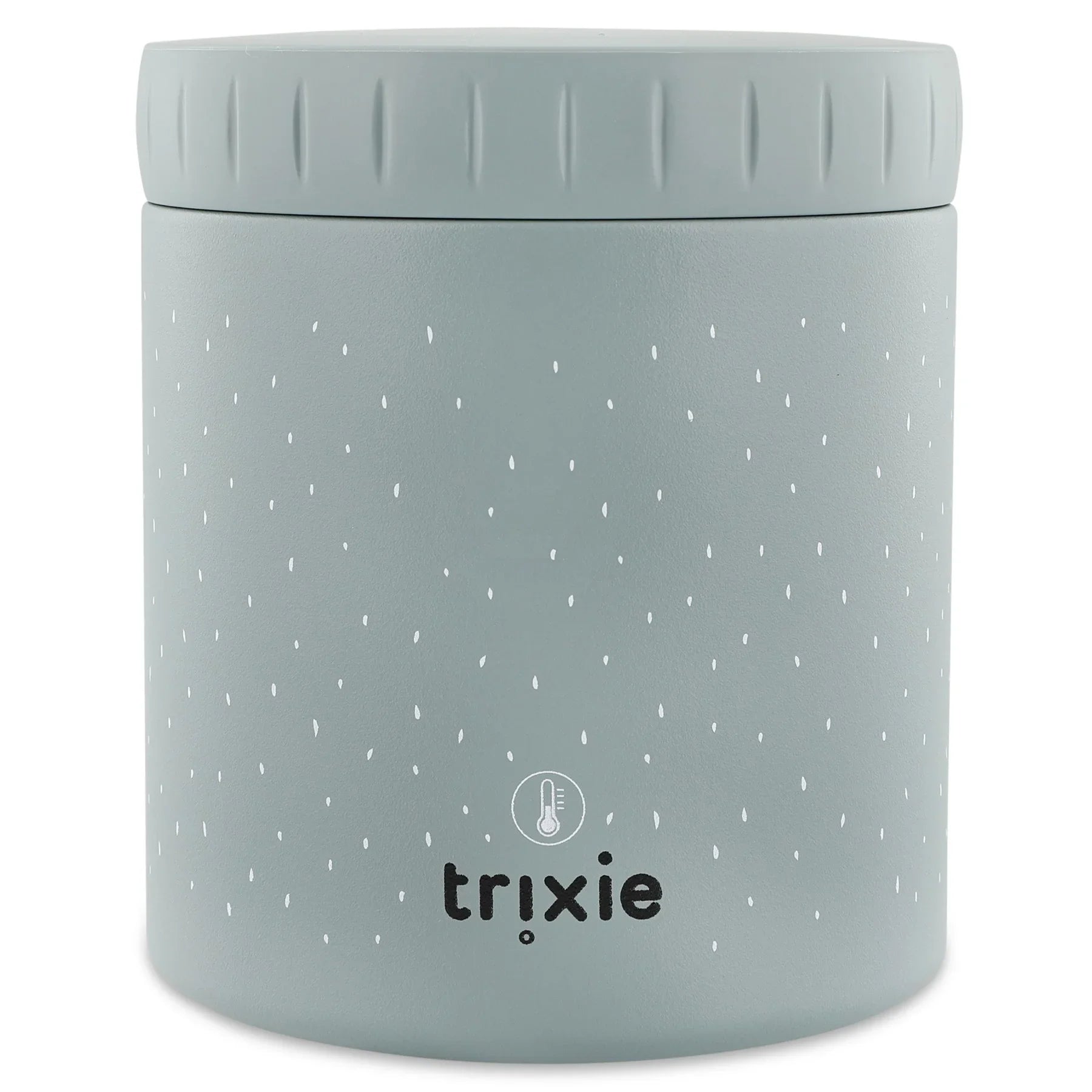 Pot à lunch isotherme Trixie 500ml, bleu clair à pois, couvercle à vis.