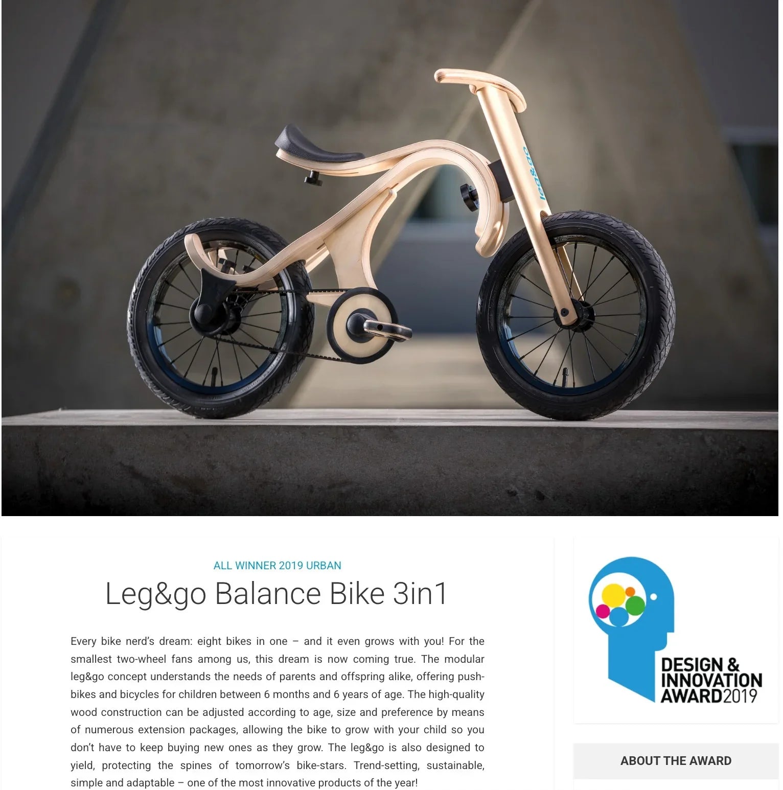 balance bike with pedal leg&go 3-in-1 Wooden Balance Bike | Award-Winning Design for Ages 1-5