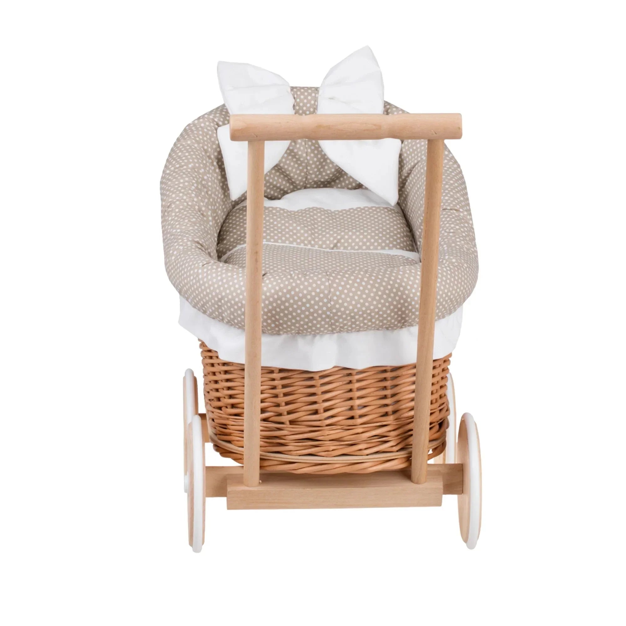 decke und kissen für puppenwagen Luna Weiden-Puppenwagen 1330-01 mit beigem