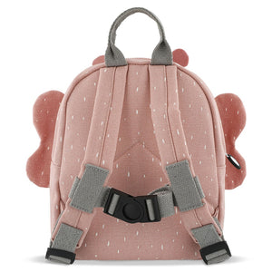 Back view of Trixie Mrs. Butterfly backpack with adjustable padded shoulder straps and chest buckle