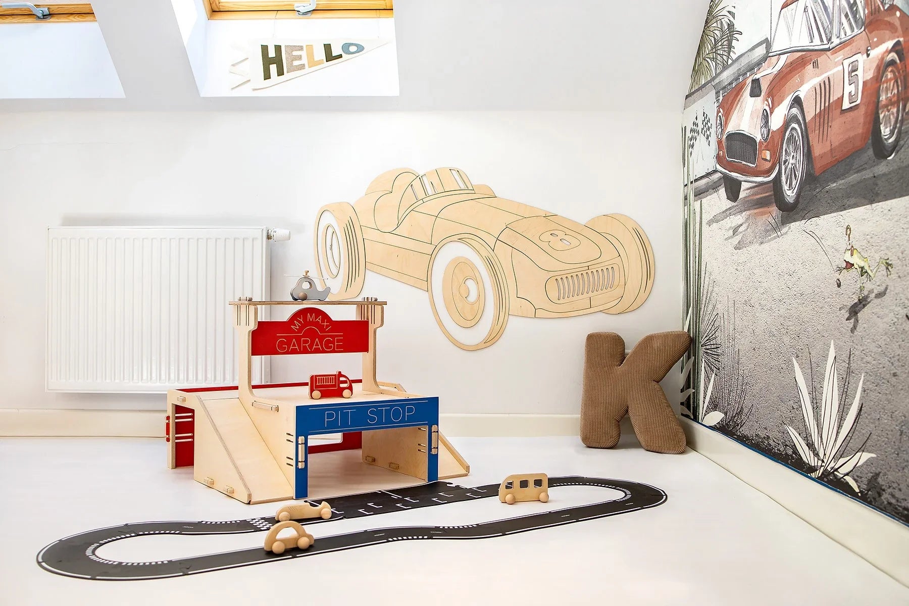 Decorazione da parete in legno - Auto retrò
