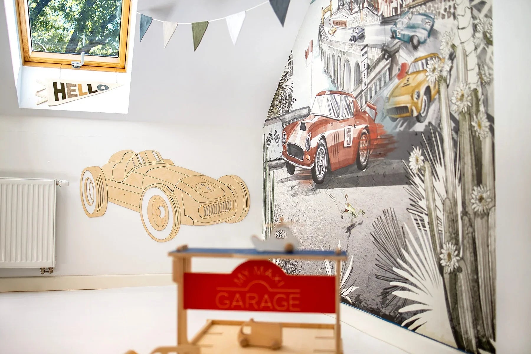 Decorazione da parete in legno - Auto retrò