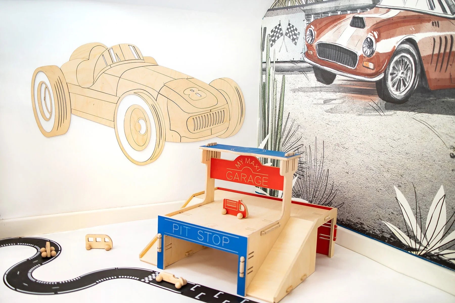 Decorazione da parete in legno - Auto retrò