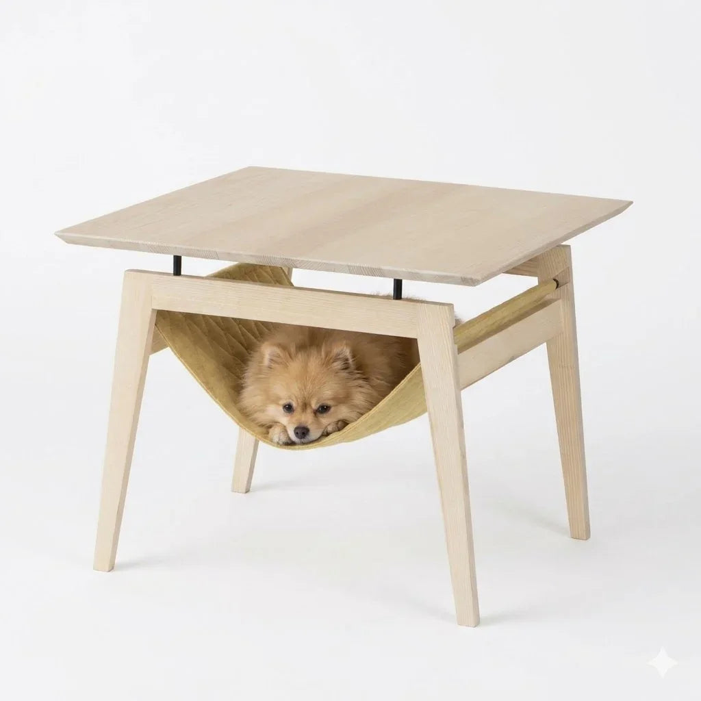 Kikko Table & Lulu Bed for Cat and Small Dogs - Light Grey