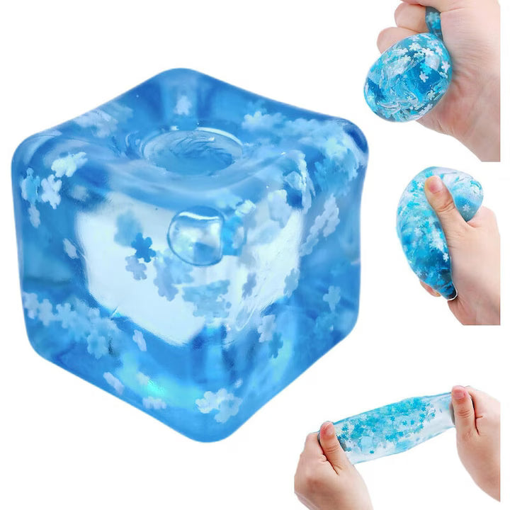 Snowflake Ice Cube Squishy – Soft Sensory Toy for Kids