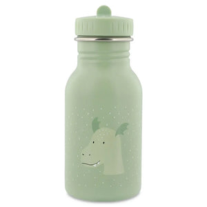 Gourde inox vert clair motif dragon et pois.