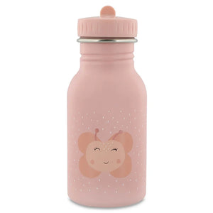 Gourde inox rose 350ml avec papillon mignon et pois.