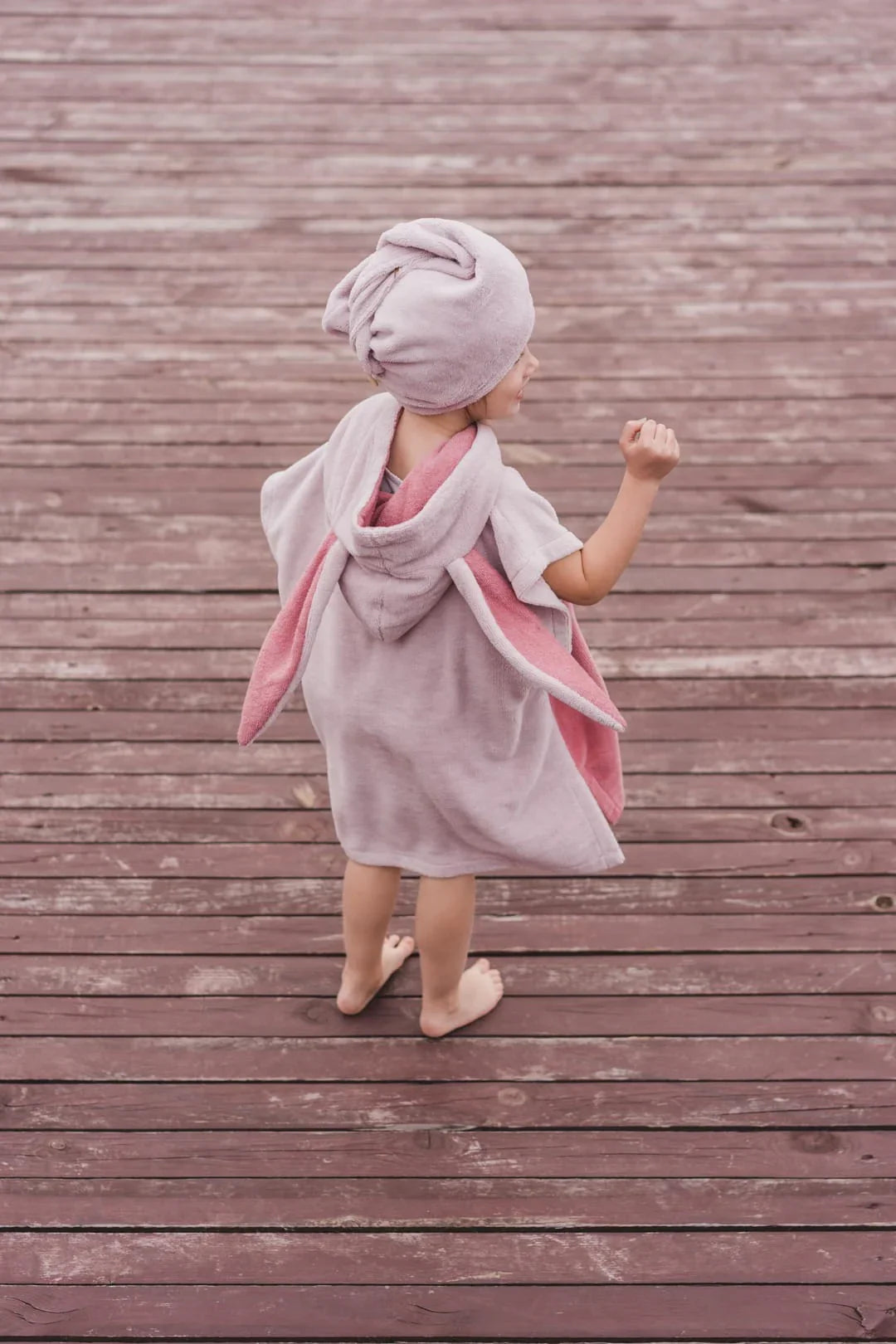 Surfbunny Kinder-Badeponcho – Rosa
