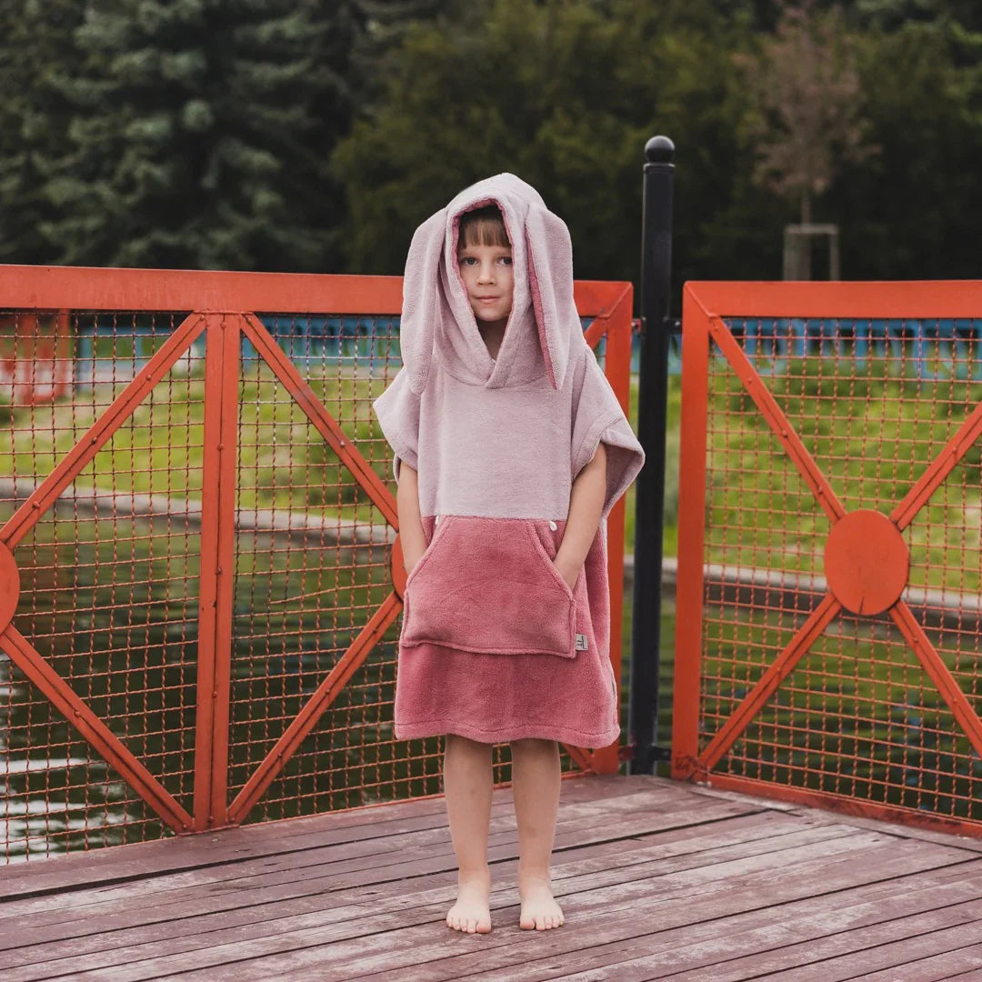 Surfbunny Kinder-Badeponcho – Rosa
