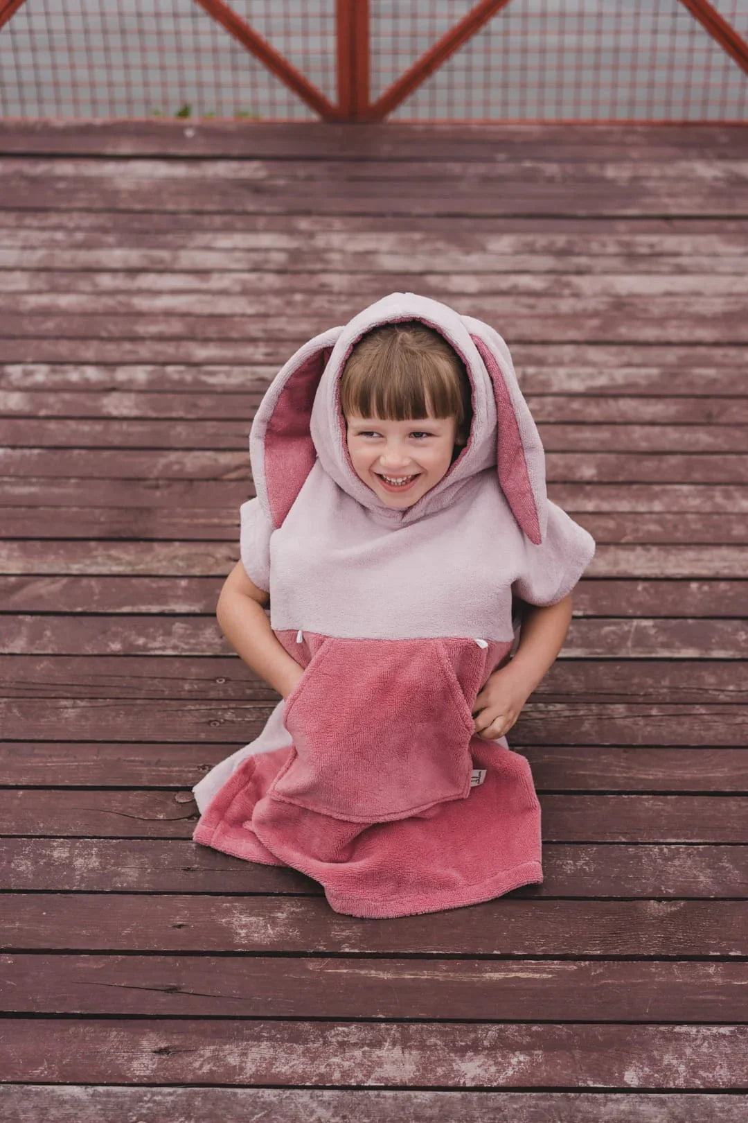 Surfbunny Kinder-Badeponcho – Rosa