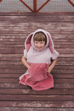 Surfbunny Kinder-Badeponcho – Rosa