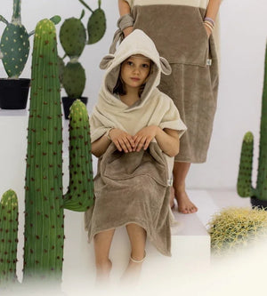 Poncho de bain enfant Surfsheep - Beige