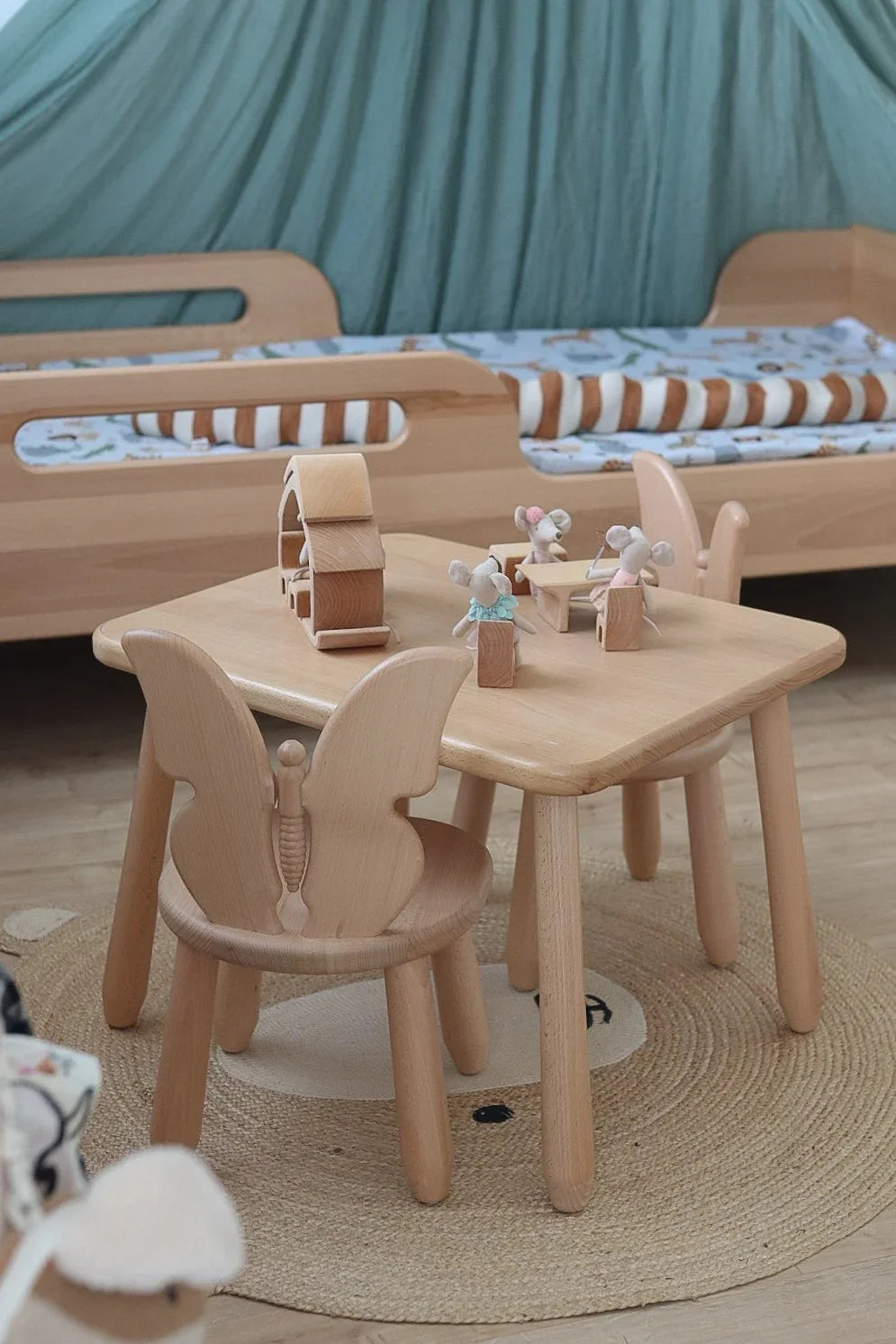 Ensemble table et 2 chaises - Papillon