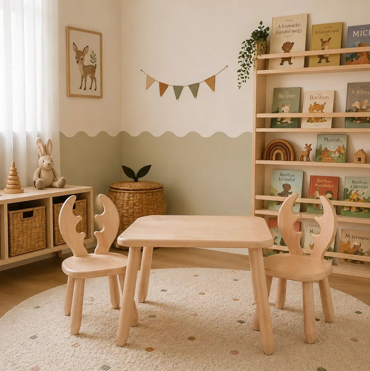 Table and 2 chair set - Deer