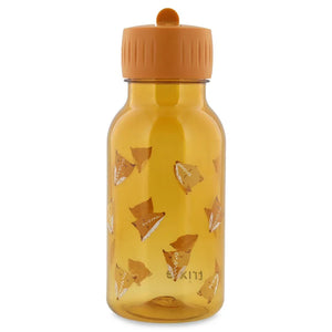 Gourde pour enfant en Tritan ambre 350 ml avec couvercle orange et motif tête de renard