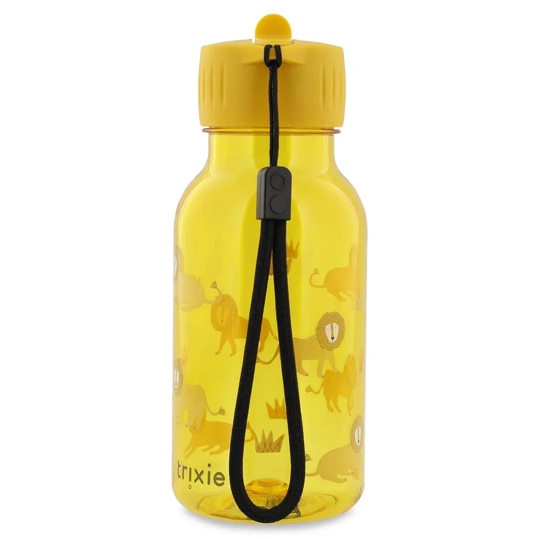 Gourde pour enfant en Tritan jaune avec motif lion, dragonne noire et logo Trixie