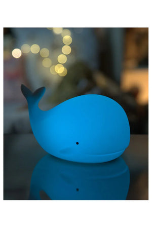 Veilleuse baleine bleue en silicone avec lueur douce, télécommande, pour décoration de chambre d'enfant