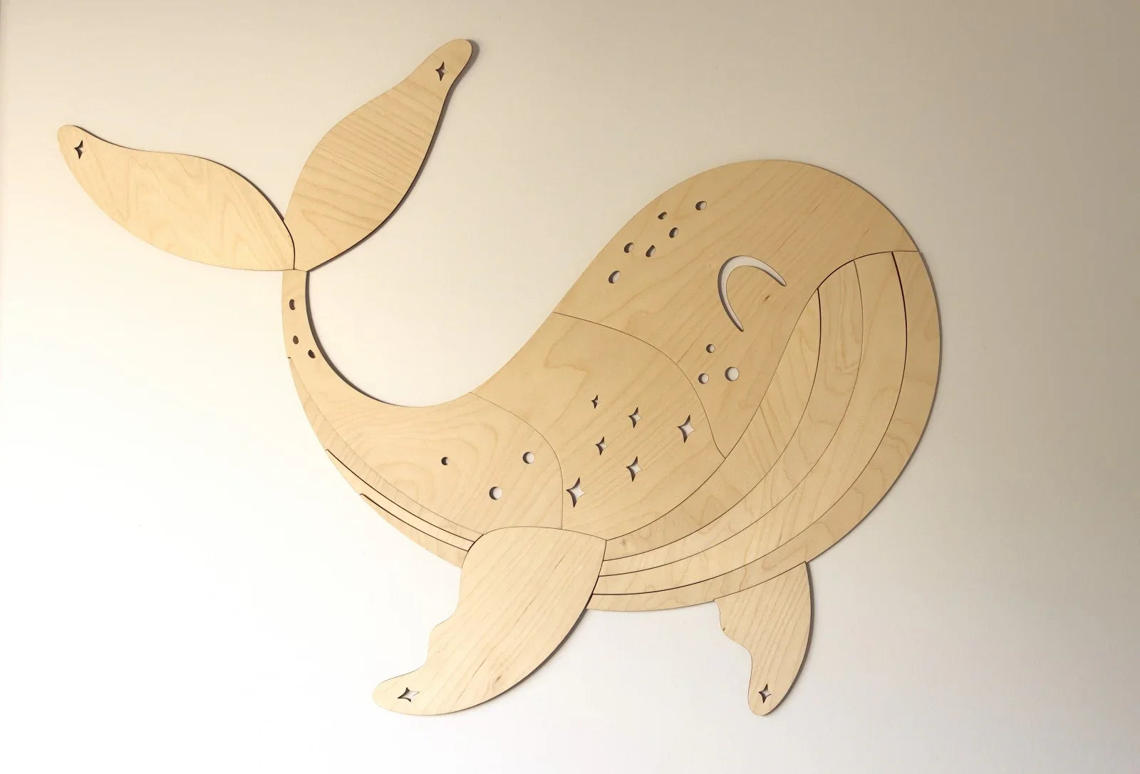 Décoration murale en bois - Baleine