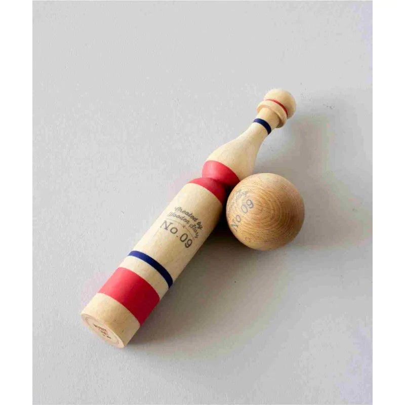Jeu de quilles en bois - Rouge