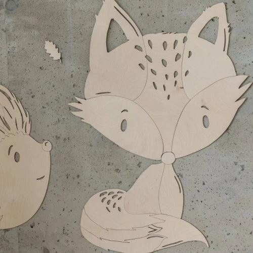 Décoration murale renard en bois faite main - Collection Forêt