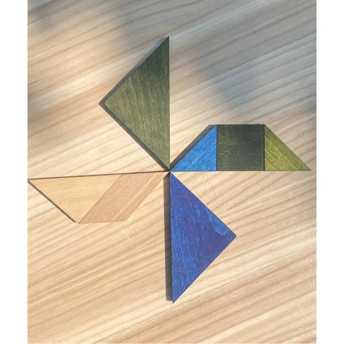 Wooden Story Tangram – Kühle Farben (im Aufbewahrungsbeutel)