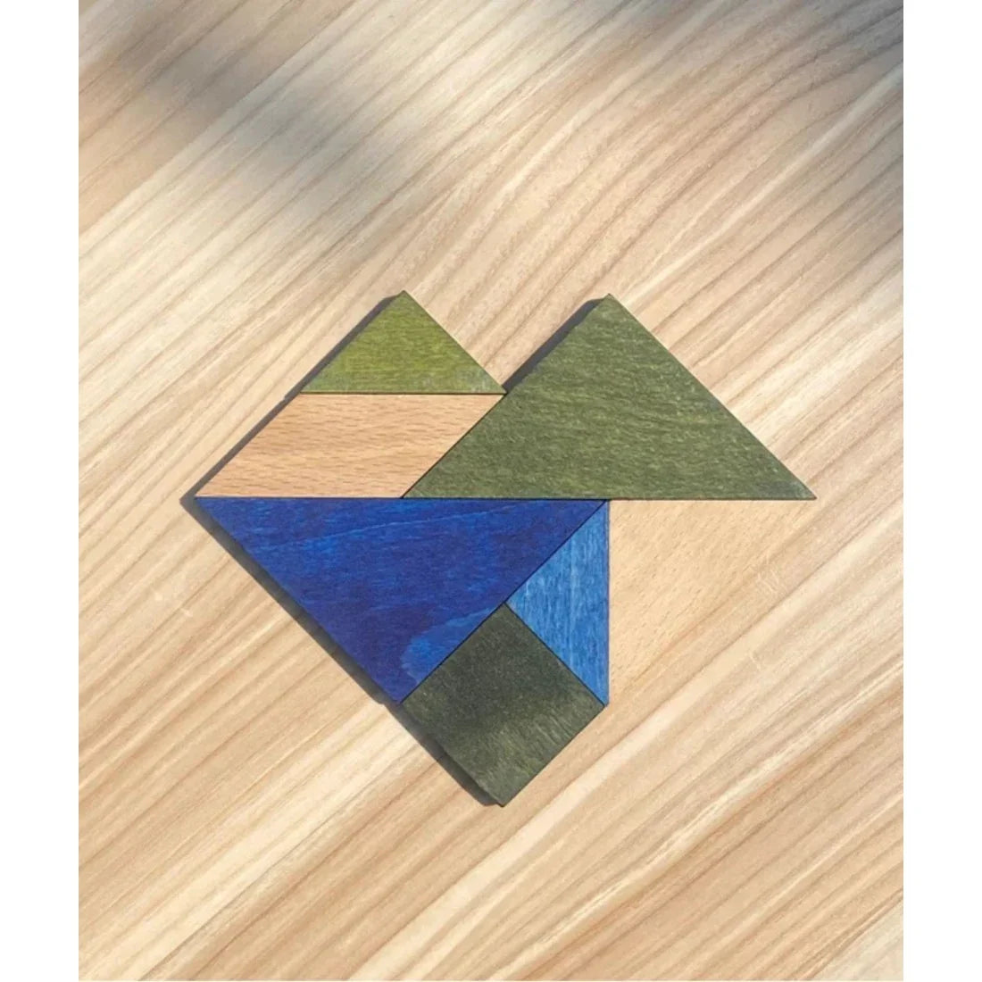 Wooden Story Tangram – Kühle Farben (im Aufbewahrungsbeutel)