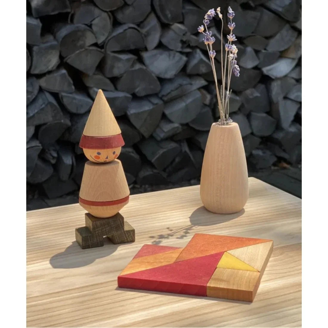 Wooden Story Tangram – Warme Farben (im Aufbewahrungsbeutel)