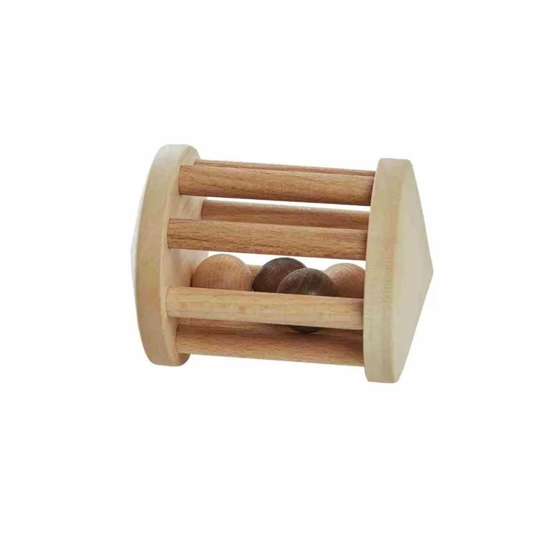 Wooden Story Turtle Dove wooden baby rattle on white background
