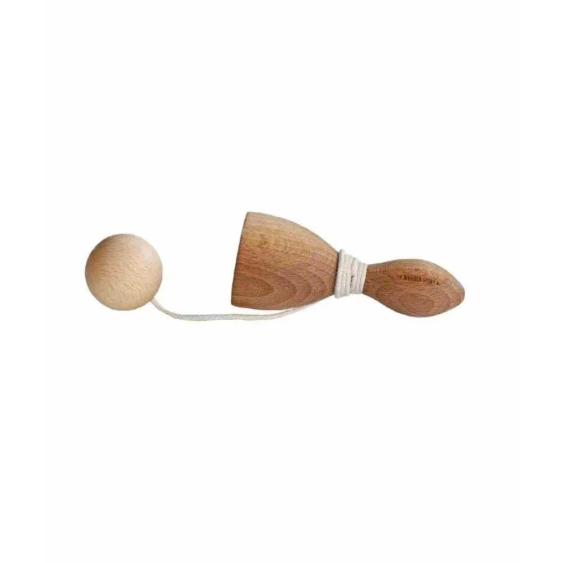 Wooden Story wooden Swing and Catch game with ball attached by cotton string