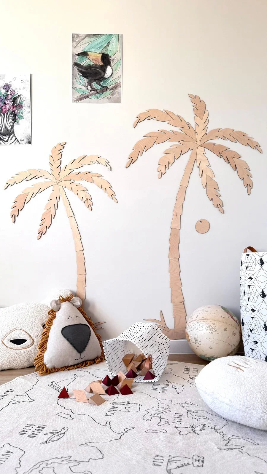 Decorazione da parete in legno - Set di due palme