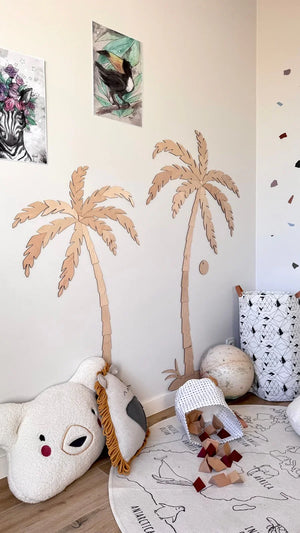 Decorazione da parete in legno - Set di due palme