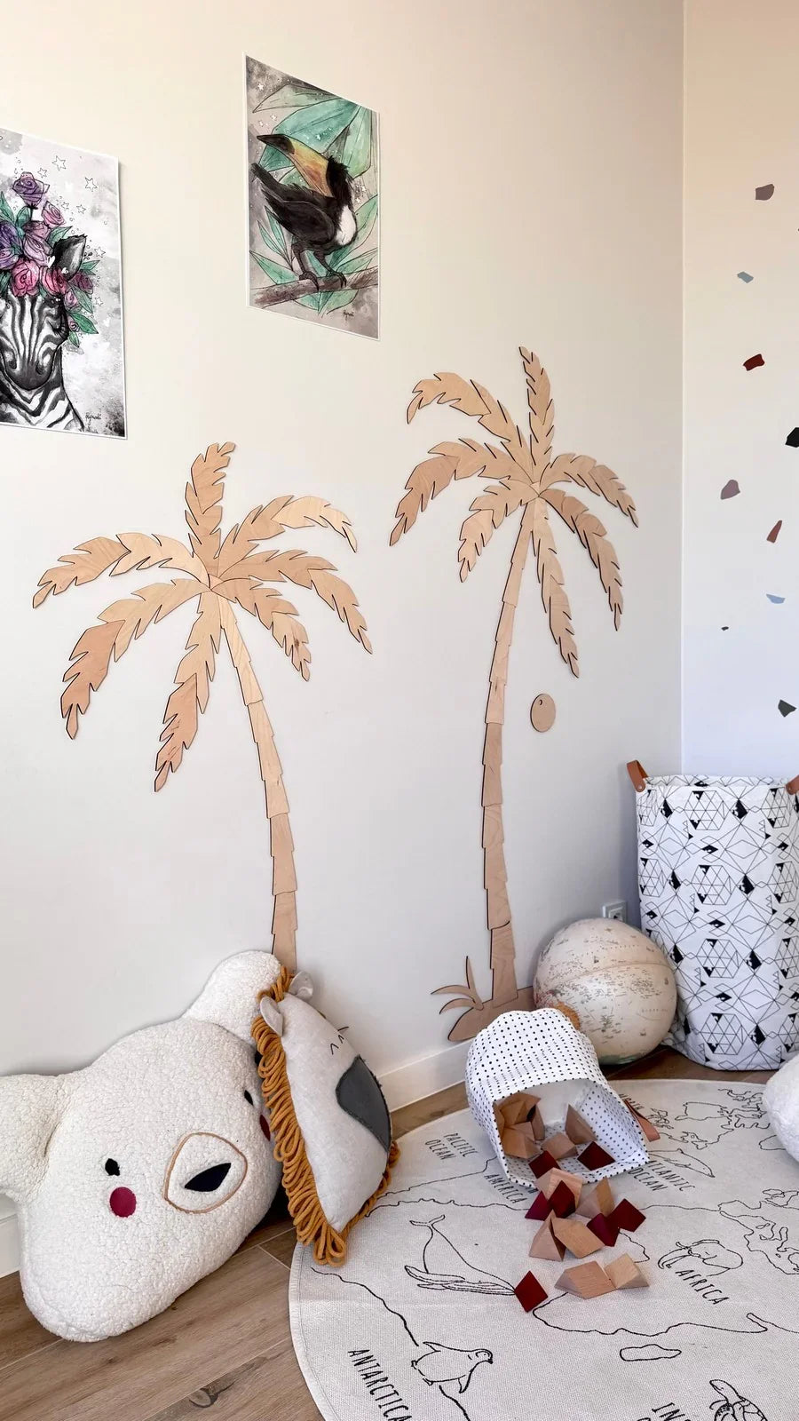 Decorazione da parete in legno - Set di due palme