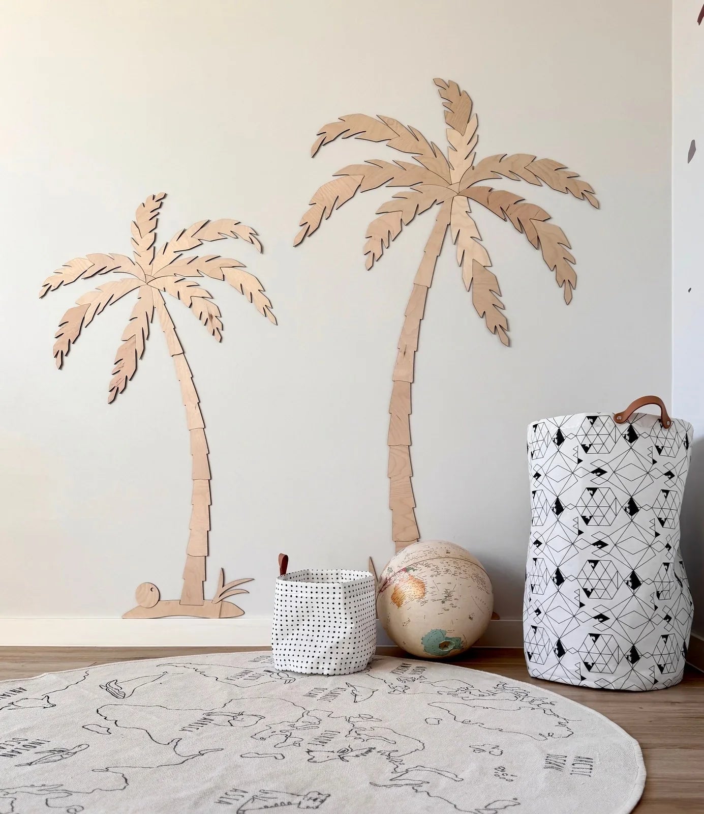 Decorazione da parete in legno - Set di due palme